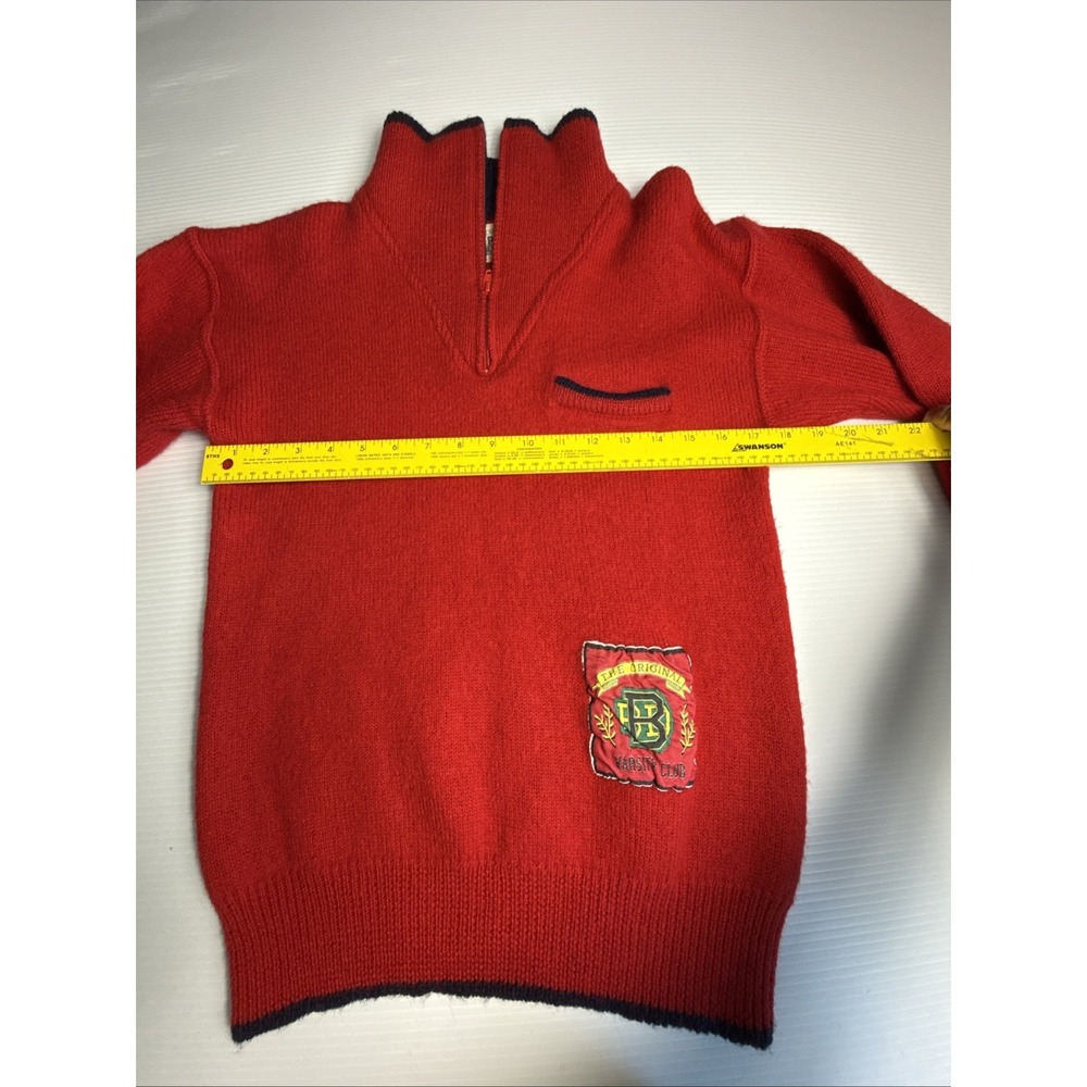 1980s B-D BAGGIES 100% WOOL Red Large PULLOVER SWEATER Made In Hongkong Women - Picture 3 of 8